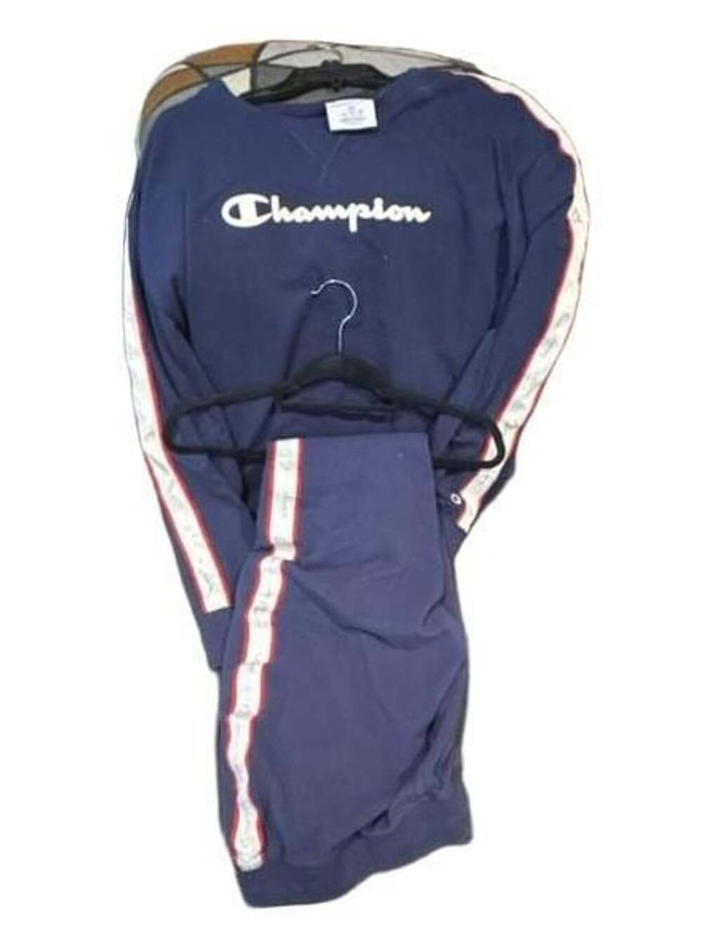 Champion Men's Piped Open Bottom Relaxed-Fit Pants - Navy Blue Tracksuit Set, Si